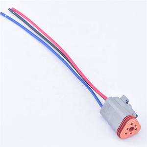 Ensamblaje de arnés de cables eléctricos automotriz personalizado con conectores Deutsch <span class=keywords><strong>DT</strong></span>/AT Series de 3 pines, 16AWG - Product Image 4