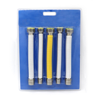 Ensemble de tuyaux flexibles ondulés série 300 en acier inoxydable 5 pièces Kit de connecteur de plomberie soudé pour robinet de chauffe-eau ANSI