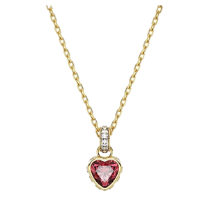 <span class=keywords><strong>Collana</strong></span> con Ciondolo Placcato Oro per Donne con Motivo a <span class=keywords><strong>Cuore</strong></span> e Cristalli Scintillanti - Product Image 1