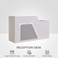 Bureau de réception moderne en bois, taille personnalisable, design écologique et durable, bord poli fin, finition lisse sans bavures pour hôtel