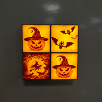 Aimant de réfrigérateur LED rechargeable avec logo personnalisé, cadeau promotionnel d'Halloween, vente en gros