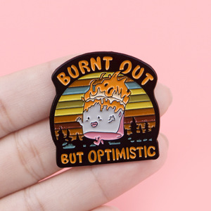 12 styles d'épingles en émail amusantes sur le thème de l'incendie de poubelle, broches de meme 'It's Fine', épingles de revers Kawaii en forme de poubelle enflammée pour sac à dos - Product Image 2