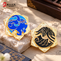 Badges métalliques personnalisés OEM, épingles émaillées Anime, badges personnalisés en forme d'étoile pour collection de jeux, broches artistiques.