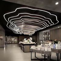 Lustres en forme de montagne, lampes artistiques circulaires à plusieurs niveaux, taille moyenne, LED pour salon