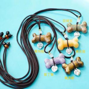 Colgante de hueso de piedra semipreciosa natural para mascotas - Product Image 4