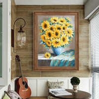 Décoration de salon, art mural sur toile abstrait, paysage moderne, tournesols, impressions de peintures de tournesols, image
