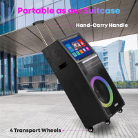 CQA 10 pouces haut-parleur chariot karaoké système de fête KTV home cinéma avec écran pour les paroles système de haut-parleurs d'affichage avec 2 microphones