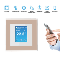 Controlador de termostato inteligente WiFi de oro rosa, temperatura programable para la habitación del hogar, alfombrilla de película de calefacción para caldera de agua/Gas Alexa
