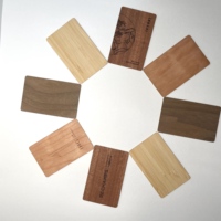 Carte en bois NFC pour entreprise, RFID, logo personnalisé, gravure au laser, carte-clé en bambou, carte d'hôtel