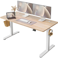 Bureau debout électrique moderne à moteur unique, réglable en hauteur, en MDF blanc, pour bureau à domicile (OEM/ODM)
