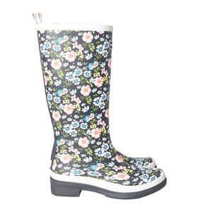 VIKDOO Petites bottes <span class=keywords><strong>de</strong></span> <span class=keywords><strong>pluie</strong></span> à fleurs grises pour femmes - Product Image 3