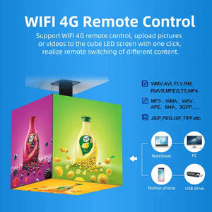 หน้าจอ LED รูปทรงลูกบาศก์ Rubik's cube แบบเต็มสี สำหรับติดตั้งภายนอกอาคาร ขนาด 4/5 ด้าน ความละเอียด P 2.5  แบบแขวน ขนาดแผ่น 200 * 200 มม.  จอแสดงผลแบบโมดูล  มุมมอง 45 องศา - Product Image 2