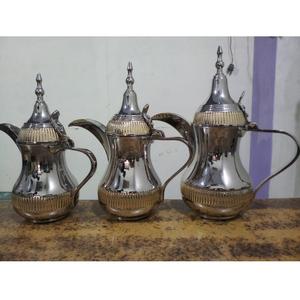 Modern Style Indian Metal Brass <b>Copper</b> Coffee Pot Dallah with Embossed Gold Finish Latest Home and Restaurant Use Souvenir - Product Image 6