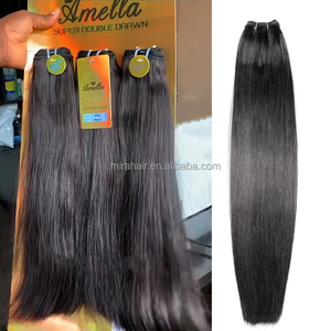 Barato al por mayor 8-30 "Alta Calidad brasileño humano doble dibujado onda de agua hueso extensión de cabello liso paquete 3 paquetes de descuento - Product Image 6