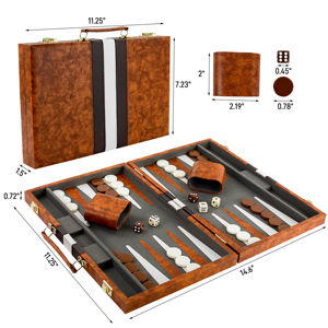 Il miglior Set di Backgammon di lusso portatile in pelle PU <span class=keywords><strong>da</strong></span> 11 15/17 5 pollici per il classico gioco <span class=keywords><strong>da</strong></span> <span class=keywords><strong>tavolo</strong></span> per famiglie - Product Image 2