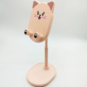 Cute Cat Shaped <b>Desktop</b> Phone <b>Stand</b> Telescopic Height Adjustable For Desk Use Pink Purple Milky White ABS Silicone Material - Product Image 4