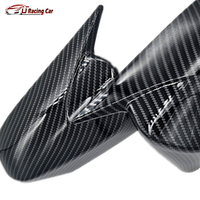 Accessoires de voiture ABS Glossy Black Carbon Fiber Look Rearview Mirror Cover Cap Mirror Shell pour Toyota Yaris L 2014-2022