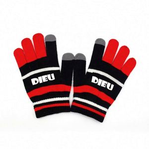 Gants en tricot d'hiver personnalisés à écran tactile, vente chaude, pas chers - Product Image 4