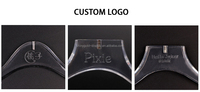 Cintre en plastique transparent avec logo personnalisé gratuit cintres en acrylique personnalisés avec crochets en métal