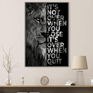 Toile Usine Personnalisé Lion Sauvage Affiches <span class=keywords><strong>et</strong></span> Gravures Toile Animal Motivation Mur Art Cadre - Product Image 1