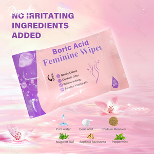 Lingettes Intimes Acide Borique Marque Blanche 10 Pièces/Paquet 100% Naturelles Nettoyantes pour l'Hygiène Féminine et les Soins Intimes - Product Image 2