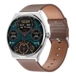 Montre connectée unisexe classique en cuir, ultra-fine, écran AMOLED premium pour suivi du sommeil 5.3, surveillance de la santé IP67, e-mail - Product Image 1