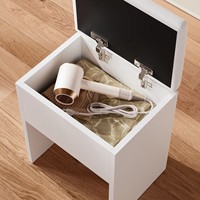 Table de maquillage de style européen personnalisée avec miroir complet, coiffeuse pour chambre de fille avec 3 miroirs éclairés et chaise pour femmes