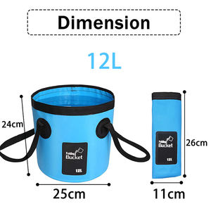 Seau pliable d'extérieur 12L au design tendance, seau à <span class=keywords><strong>eau</strong></span> portable, <span class=keywords><strong>camping</strong></span>, transport facile, stockage d'<span class=keywords><strong>eau</strong></span>, poubelle - Product Image 2