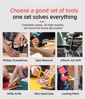 Kit d'outils électriques OEM personnalisé en gros, 117 pièces, perceuse-visseuse au lithium 12V, en acier au carbone, pour électricien domestique, ensemble de boîte à outils de réparation