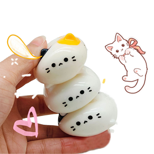 Jouet anti-stress en TPR en forme de mini chaton Tangyuan, idéal pour les enfants et les adultes, cadeau relaxant, vente en gros - Product Image 1