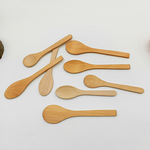 Creative cross-border wooden <b>spoons</b> for honey, <b>coffee</b>, ice cream, and household use; suitable for seasoning and customization. - Product Image 2
