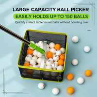 Ramasseur de balles de tennis de table professionnel portable, collecteur de balles de ping-pong en plastique à grande vitesse, capacité de 150 balles