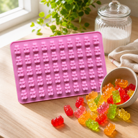 Moule en silicone pour bonbons et chocolat en forme d'ours, qualité alimentaire, antiadhésif, sans BPA, pour décoration de gâteaux et résine