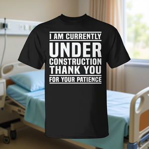 Camiseta en fase de construcción, para recuperación postoperatoria, regalo de recuperación pronta. - Product Image 3