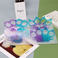 Moule en Silicone en Résine Époxy Porte-clés de Défense Personnelle Coups de Poing Américain à 4 Cavités "Early Riser" Outil de Fabrication de Pendentifs et Boucles d'Oreilles