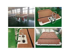 Stock Teak Inflatable <span class=keywords><strong>Pontoon</strong></span> Đảo Nước Thuyền Bè Patio Du Thuyền Dock Platform Đối Với Sun Tắm - Product Image 6