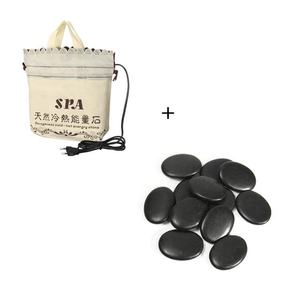 Black Natural Bian Spa massaggio vulcanico Kit riscaldatore in pietra calda 16 pezzi Set scaldavivande con borsa riscaldante - Product Image 1