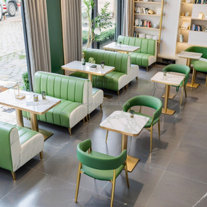 ชุดโต๊ะเก้าอี้ร้านกาแฟ คาเฟ่ ร้านอาหารหินอ่อน พร้อมโซฟาหนังสำหรับโครงการเฟอร์นิเจอร์โรงแรมและร้านอาหาร - Product Image 1