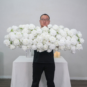 DKB - Camino de Mesa con Flores Blancas Artificiales para Centros de Mesa, Arco de Boda para Decoración de Bodas, Hilera Floral para el Pasillo - Product Image 2