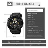 Montre-bracelet électronique à quartz LED SKMEI 1637 pour homme, mouvement sportif, double affichage analogique, montre sport pour homme et garçon, Reloj Montre