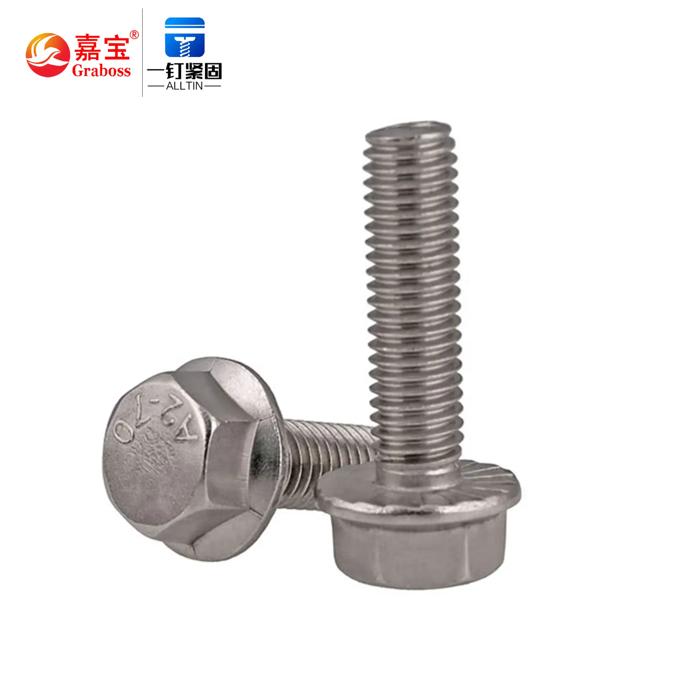 China fasteners stainless steel Full thread high grade 8.8/10.9/12.9 DIN 6921 M5 6 8 10 M 16 Hexagon flange bolt