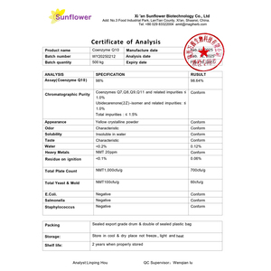Suplemento a granel de alta calidad Coenzima <span class=keywords><strong>Q10</strong></span> Pure 98% Fermentation <span class=keywords><strong>Coenzyme</strong></span> <span class=keywords><strong>Q10</strong></span> Powder Coenzym <span class=keywords><strong>Q10</strong></span> para mejorar la inmunidad - Product Image 3