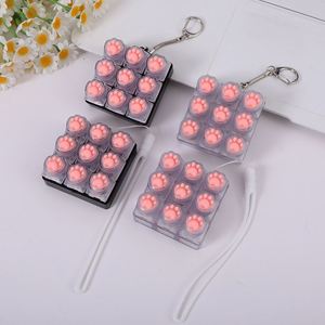 Teclado mecánico con tecla de garra de gato, botón de silicona suave para llavero, botón de descompresión con diseño de molino de viento, estilo nacional chino - Product Image 1