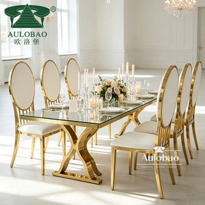 Restaurant Dining Commercial Hotel Furniture Wedding Rectangular Stainless Steel <b>Table</b> Modern Outdoor - Product Image 5