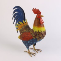 Estatua de Gallo de Metal para Jardín, Decoración de Arte para Patio Exterior, Escultura de Gallo de Hierro para Patio, Césped, Granja, Figura Decorativa de Animal