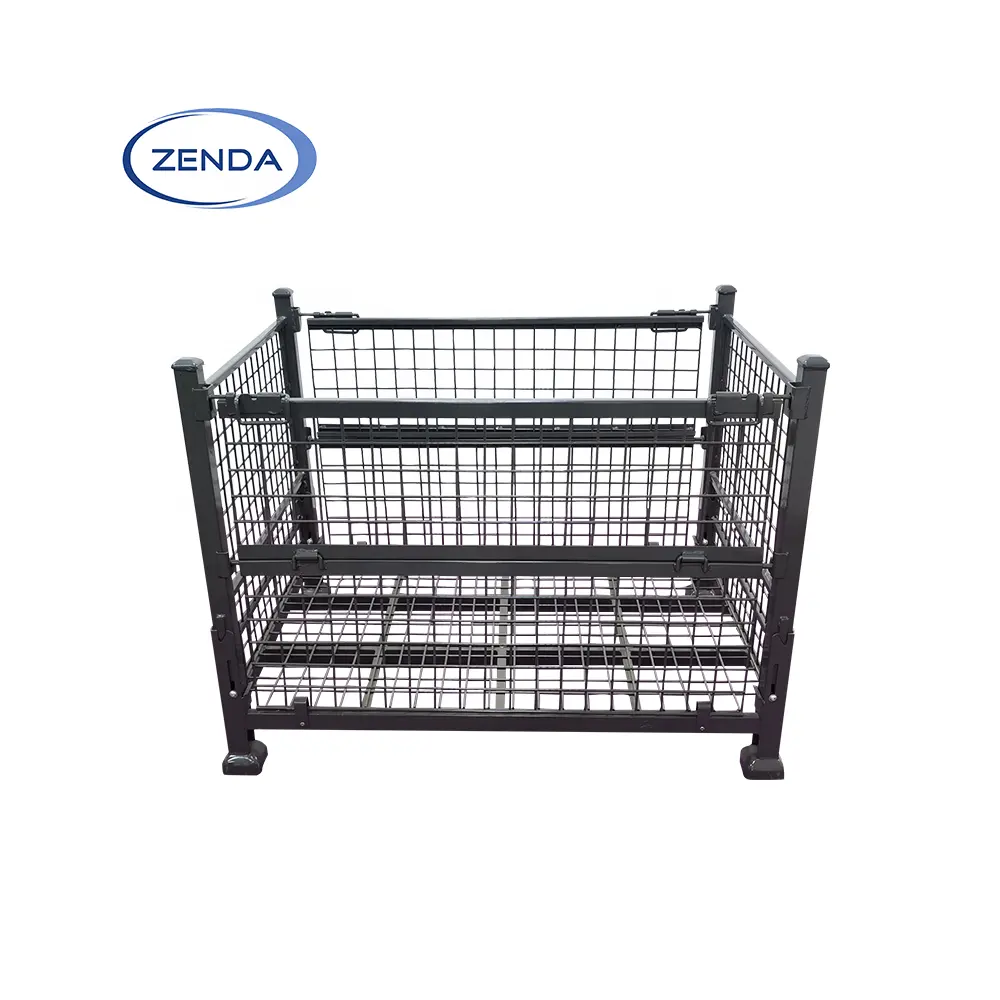 Exquisite Workmanship Heavy Duty Warehouse Stackable Collapsible Steel Crate Cage Stillage Pallet