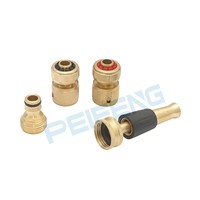Kit de raccords rapides en laiton pour tuyau d'arrosage, avec buse de pulvérisation réglable pour l'irrigation