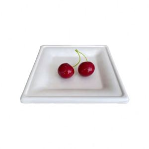 Venta Directa al por Mayor de Platos Desechables Biodegradables Cuadrados de 6 Pulgadas de Pulpa de Caña de Azúcar para Panadería y Cafetería - Product Image 1