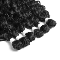 Tissage de cheveux synthétiques noir, résistant à la chaleur (260g), fibre ondulée, double trame, densité 180%