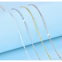 Grosir Kalung Rantai 925 Sterling Kotak Ular Perak Gypsophila Kustom Perhiasan Rantai Dasar